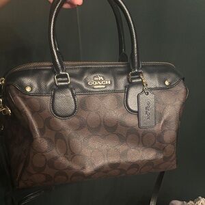 Coach Black and Brown Signature Satchel